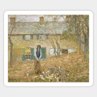 Woodchopper by Childe Hassam Magnet